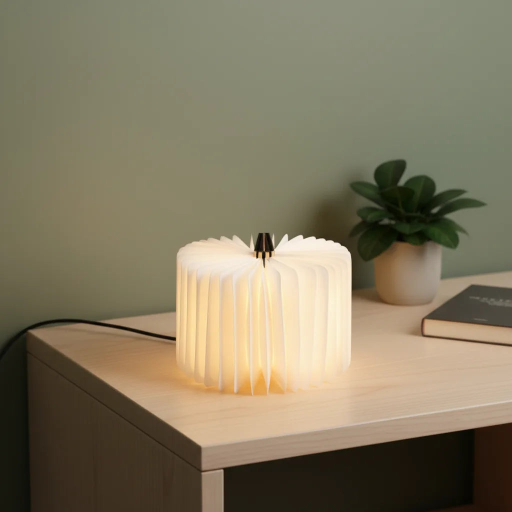 Wholesale Hot Sale Book-style Folding Paper Lamps Bulk Order Collapsible Wooden LED Night Light for Gift Shop Bookstore