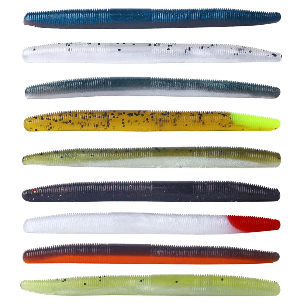 Wholesale SO125 11cm 5.5g 6pcs/bag Artificial Soft Plastic Baits Worm Shape Fishing Lures
