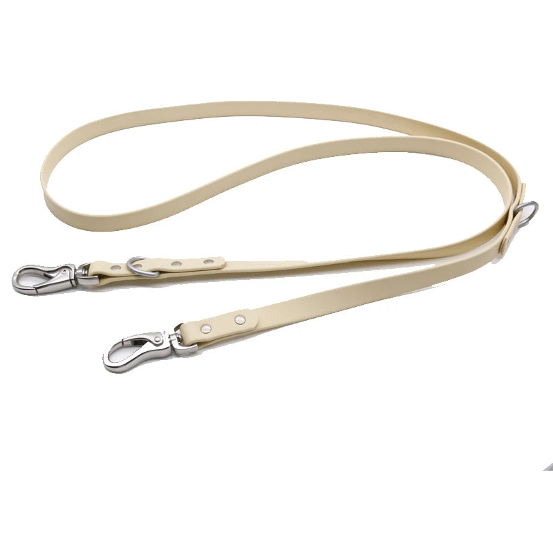 Wholesale Luxury Quality PVC Coated Sand Color Dog Leash Custom Quick Release Heavy Duty Snap Hooks Rivet Decoration Plastic