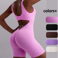 Wholesale Fashion Seamless Ribbed V Waist Sports One Piece Gym Fitness Scrunch Yoga Jumpsuits for Girls