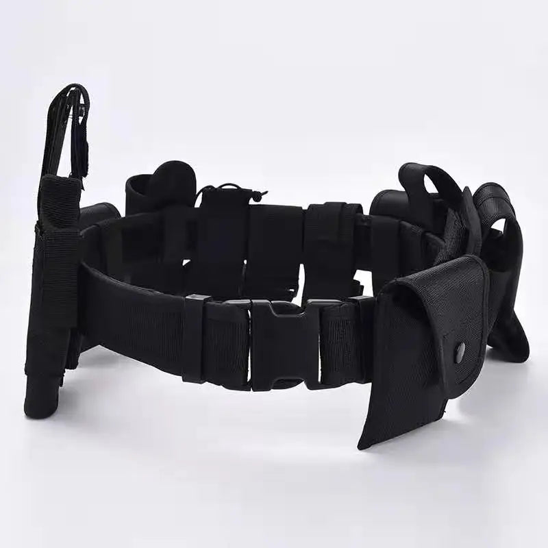 Custom Logo 10-in-1 Nylon Multi-Function Tactical Training Guard Duty Belt Set On-Duty Training Braided Canvas Metal