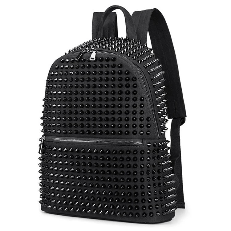 Large Punk Casual Traveling Daypack Rivet Backpack Black Studded Backpack for Women