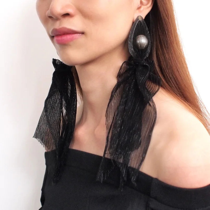 Bohemian Pearl and Crystal Earring Long Earrings Jewelry Lace Earrings Women