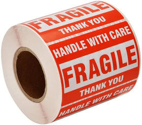 Box Package Waterproof Self Adhesive Vinyl Custom Warning Fragile Labels with Custom Shapes