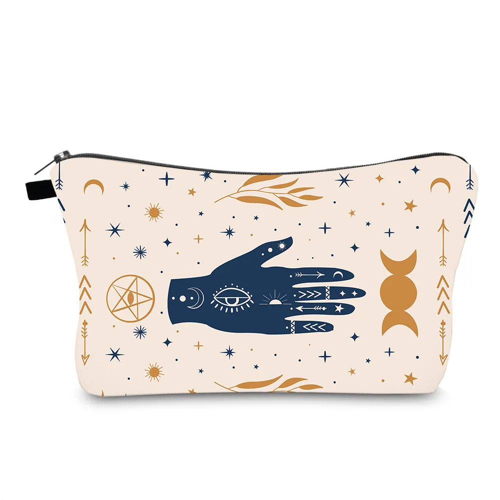 Youqu Custom Pouch Makeup Brush Holder Portable Travel Cosmetic Bag Zipper Closure Small Capacity Soft Handle Preppy Style