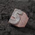 Luxury Gold Plated Single Letter Hip Hop Men's Ring Custom Number Made of Brass for Party Occasions