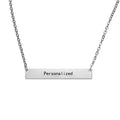 Brand New Gold Stainless Steel Horizontal Bar Necklace Glossy Custom Logo Name Bar Pendant Birth Date Necklace