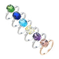 YH JEWELLERY Factory Price Fashionable Resin Ashes 925 Sterling Silver Oval Shape Purple Amethyst CZ Women'S Wedding Ring