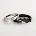 BASQUESUN Factory Wholesale Devil and Angel Couple Trendy Male Female Pair Open Fashion Simple Black and White Wings Ring