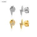 FUAMAY Earings for Women 2020 Jewelry Lightning Bolt Stud Earring CZ Sterling Silver Lightning Earrings