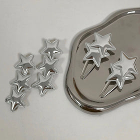 CHENGHE Custom Korean Vintage Star Hair Pin Clips for Women Girls Y2K Metal Leather Fashion Mini Wholesale Hair Accessories
