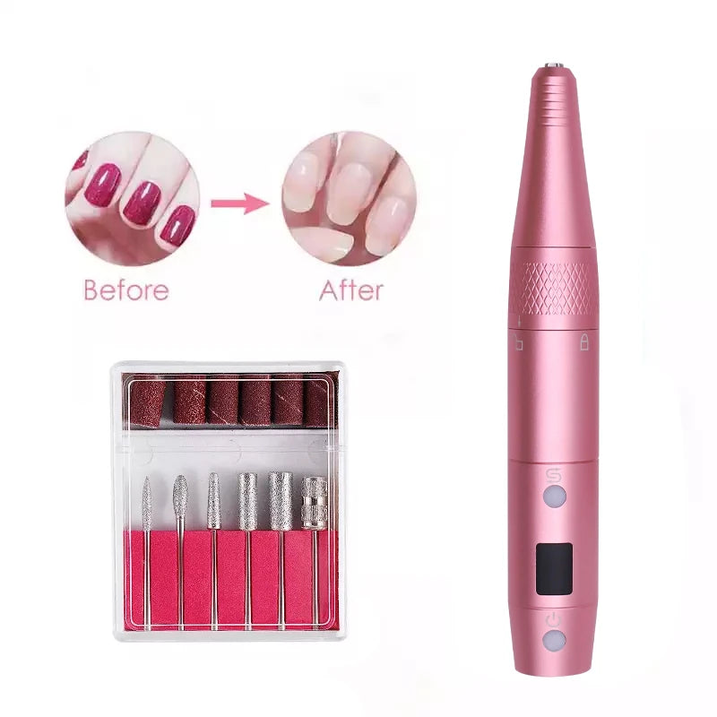 New Arrival Portable Home-use Beauty Manicure Nail Art Tool Electric Mini Nail Drill Portable Nail Polishi