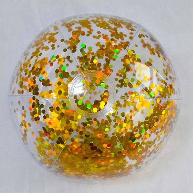 Wholesale Summer Swimming Pool Ball 16Inch 40CM Clear Transparent PVC Glitters Inflatable Beach Ball