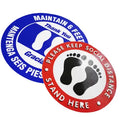 Custom Advertising Waterproof Sticker Keep Social Distance Wait Floor Airport Subway Vinyl Ground Arrow Sticker