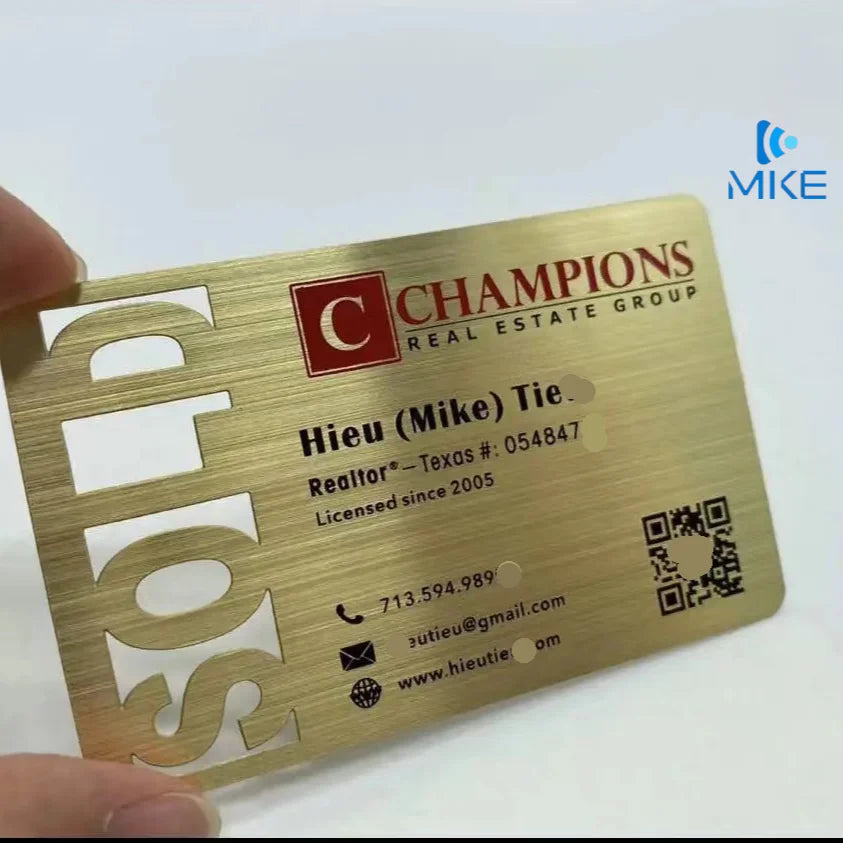 Brushed Gold Business Stainless Steel Metal Cards