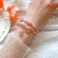 Fashion Double Layer Luxury Natural Stone Crystal Bracelet for Women and Student
