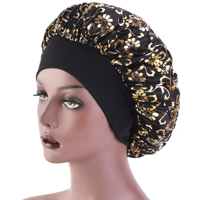 Wholesale Ladies Women Shower Night Cap Sleep Hat Hair Satin Bonnet Custom Hats Logo Embroidery