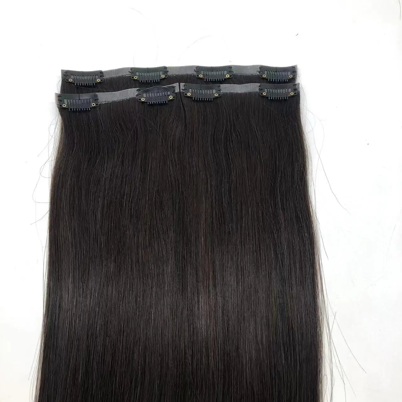 2024 Raw Virgin Human Hair Clips Ins PU Skin Weft Seamless Clip in Hair Extensions