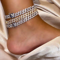 TOP ICY Mini Butterfly Cuban Link 8mm Pink Cuban Chain Anklet Cz Punk Miami Link Bling Bling Hip Hop Iced Out Anklet Jewelry