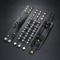 Wholesale 3-Pcs Punk Rock and Hip-Hop Decorative Rivets Leather Bracelets Customizable OEM Men's Fashion Bangles
