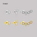 FUAMAY Customized 14K Gold Aretes De Oro 2mm Freshwater Pearl Stud Earrings for Women Mini White Pearl Studs Earrings