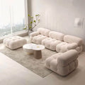 Luxury Living Room Modular Tufted Recliner Boucle Teddy Fabric Sectional Velvet Sofa Bed Customized Color-Mario Bellini Design