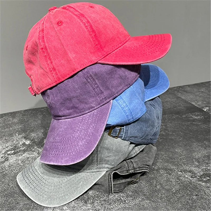 Wholesale Hip Hop Retro Vintage Sports Cap Washed Acid Wash Cotton Baseball Caps