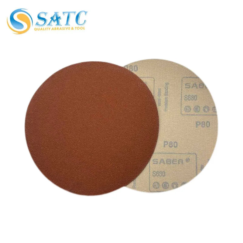 DE Warehouse 60-800 Grit 9 Inch Ceramic Aluminum Sanding Discs 0-Hole Hook and Loop Orange Abrasive Disc for Metal Grinding