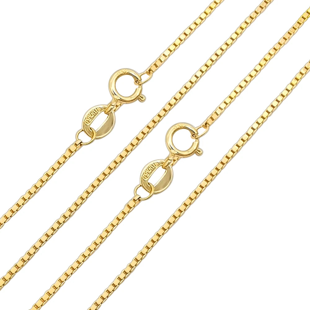 Jewelry Factory Wholesale New Fine Jewelry Trendy  Real Yellow Gold 18k Gold Necklace Jewelry Box Chain