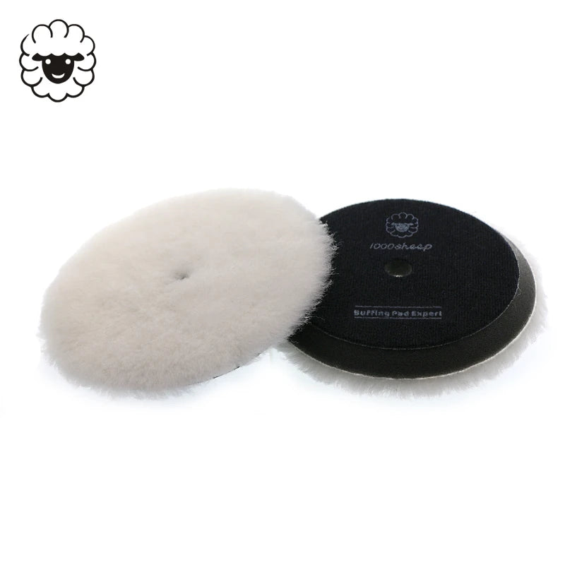 Customized Logo 5 Inch White Cotton Wool Pad for Car Detailing OEM Supported DA Car Buffing Polishing Japan Wool Polishing Pads