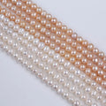 Wholesale AA Grade Third Party Certified Natural 8-9mm White Pink Potato Freshwater Pearls Beads Strands