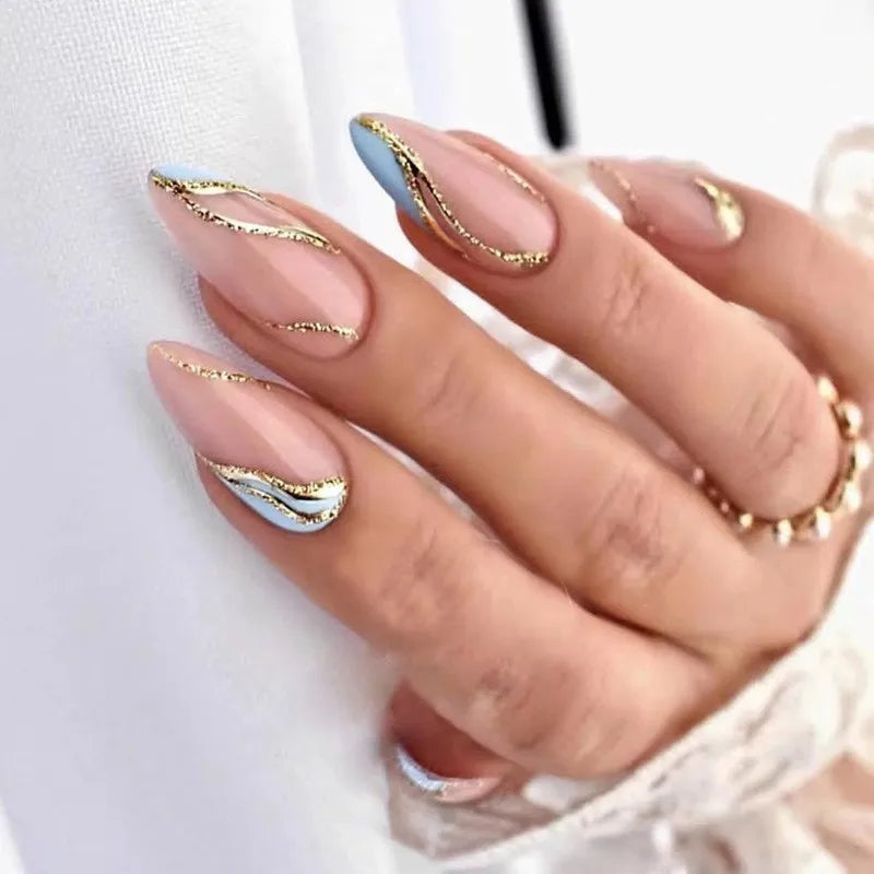 Wholesale Vendor Custom Logo Acrylic Fake Nail Artificial Fingernails Private Label False Nails Long French Style Fake Nails