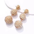 2022 Fashion Colorful Raffia Earrings Bohemia Handmade Earrings Summer Beach Raffia Earrings for Women Special Earring