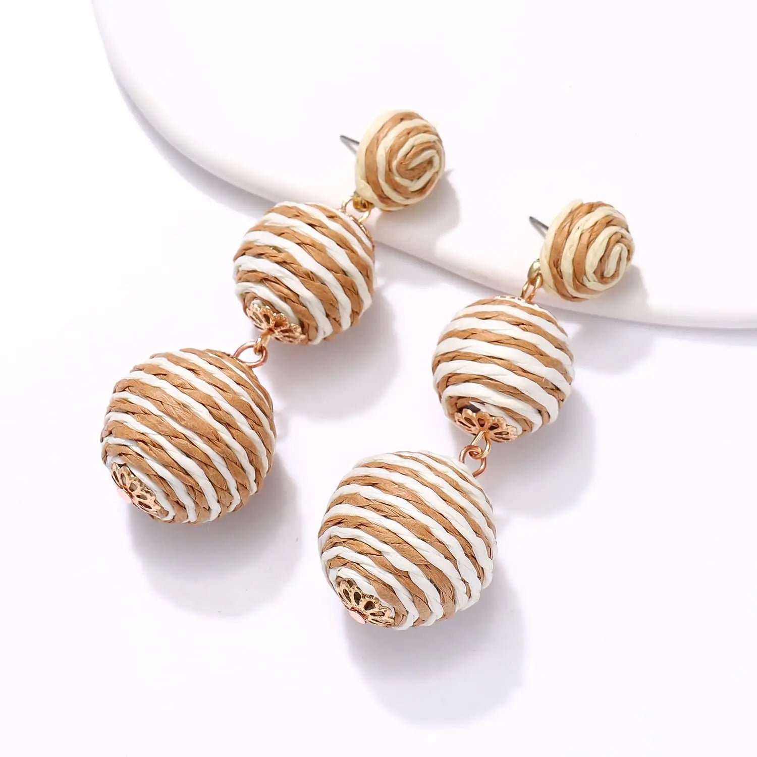 2022 Fashion Colorful Raffia Earrings Bohemia Handmade Earrings Summer Beach Raffia Earrings for Women Special Earring