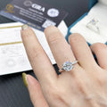 2026 Hot Sale 925 Sterling Silver 18K White Gold Plated 8mm 2 Carat Round Brilliant Cut Moissanite Solitaire Wedding Band Ring