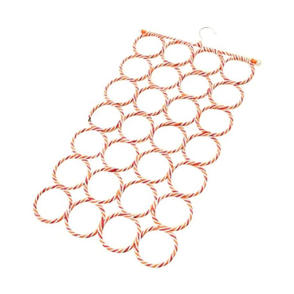 Foldable Eco-Friendly 12 28 Rings Paper Scarf Cloth Hanger with Stainless Steel Hooks for Multifunction Use