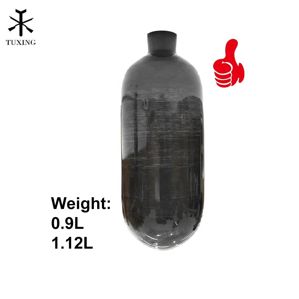 TUXING Factory Outlet 1.12L 4500Psi 300Bar PCP High Pressure Free Breathing Compressor Gas Receiver Small Carbon Fiber Air Tank