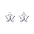 Minimalist 925 Sterling Silver Mini Cute Star Shape Stud Earrings for Women