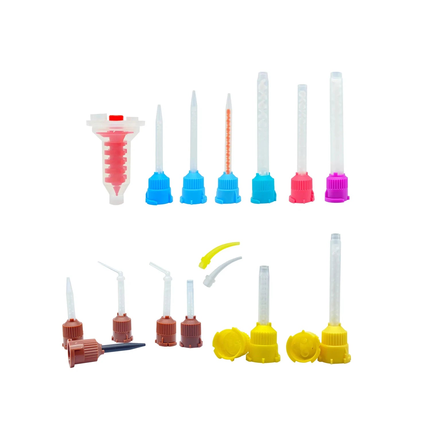 50pcs/bag Light Body Universal Dental Silicone Mixing Tips Long Short Plastic Mixer Nozzle