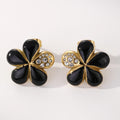 Waterproof Luxury Petal Shape Zircon Pvd Gold Plated 18K Non Tarnish Hoop Fine Fashion Jewelry Earrings for Women