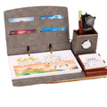 Desk Pen Holder Calendar Multi-colors PU Leather Durable Custom Logo Desktop Organizer Executive Table Calendar Accessories