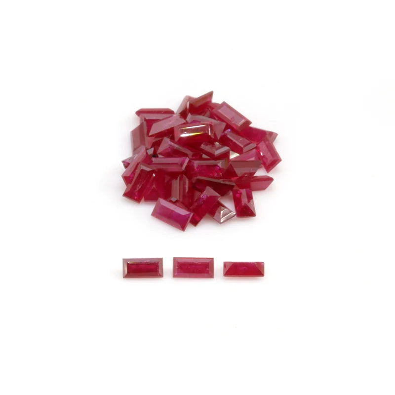 Natural Ruby Baguette Cut Red Loose Gemstone Price Per Carat