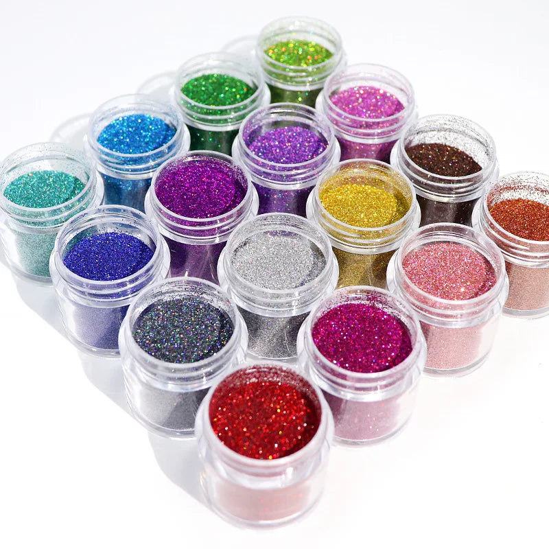 Laser Nail Polish Glitter Powder Nail Art Tools Powder 10ML Canned 0.2MM 21colors Wholesale Nail Salon Use Professional