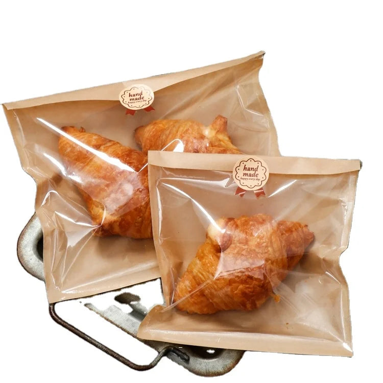 Bread Bag Freshly Baked Bun Sandwich Semi-membrane Bread Packaging Paper Bags