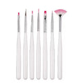 New Arrival 7pcs Nail Art Brush Set Nylon Material UV Gel Ombre Liner Painting Tools for Acrylic Nail Design