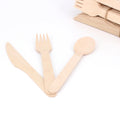 High Quality Compostable Biodegradable Wooden Utensils-Disposable Knife Fork Spoon BPA Free & Heat Resistant for Home Party Use