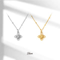 HOVANCI High End Stainless Steel Necklace for Women Tarnish Free Waterproof Jewelry Fashionable Pendant Lucky Flower Necklace