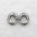 Sterling Silver 5*7mm Semi Mount Stud Earrings Empty Support Blank Claws Setting S925 Base Without Center Stone for DIY Inlay