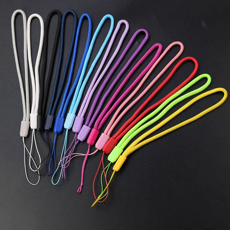 Have Stock ID Cassette Short Nylon Mobile Phone Lanyard Braided Hanging Strap Gift Keychain Round Ribbon Lanyard