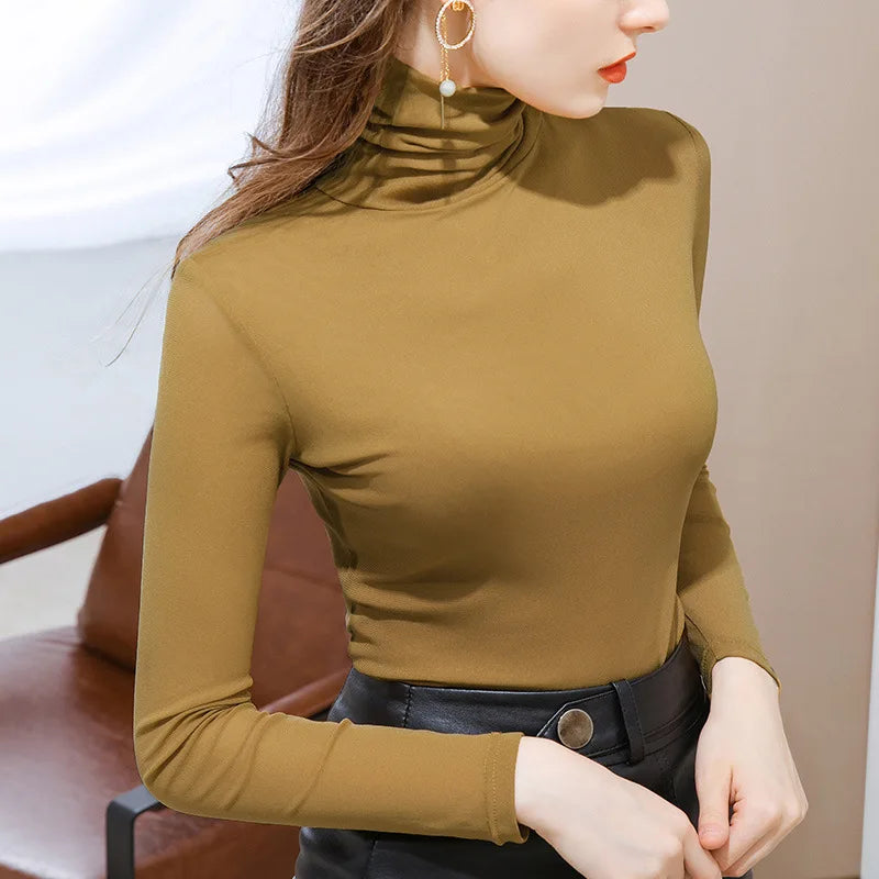 Hot Sell Good Quality Women Tops Long Sleeve Base Shirt Women Fashion Ladies t Shirt Choker Blouse sweater